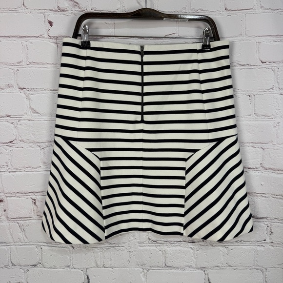Ann Taylor mini midi skirt Black white A-Line Full Flare stretchy brand new 12 - Picture 3 of 8